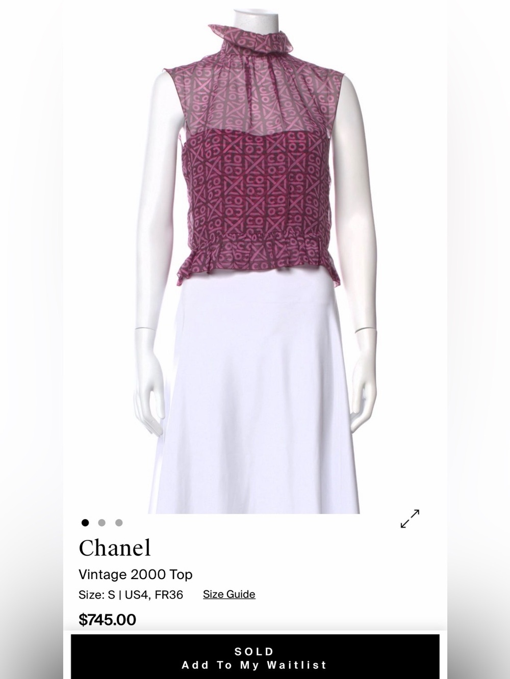 Chanel Vintage Silk Sleeveless Top - Picture 11 of 12